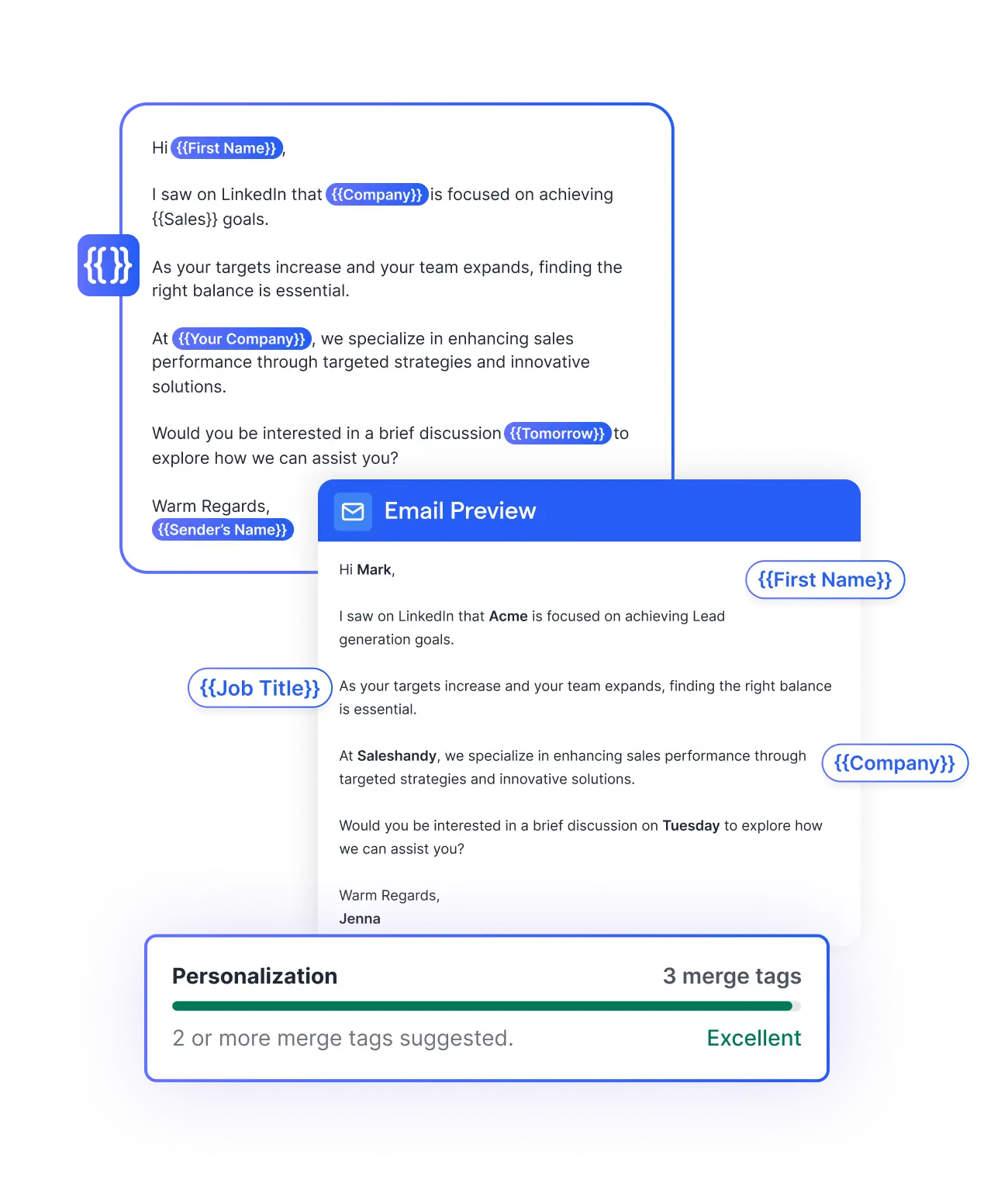 make every email feel one-to-one interface