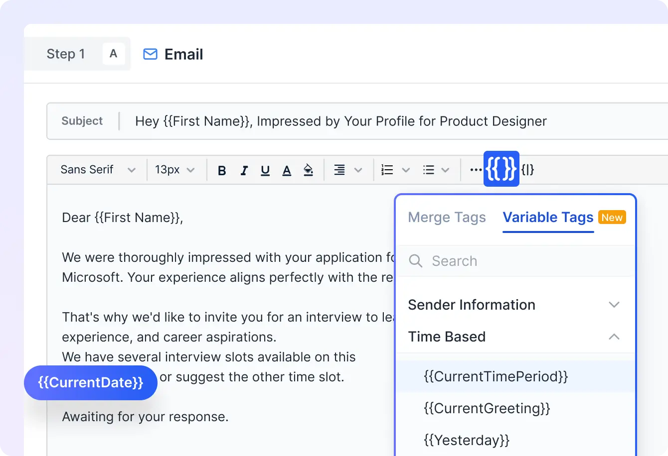 Variable Tags — Customize emails at scale using dynamic variable tags