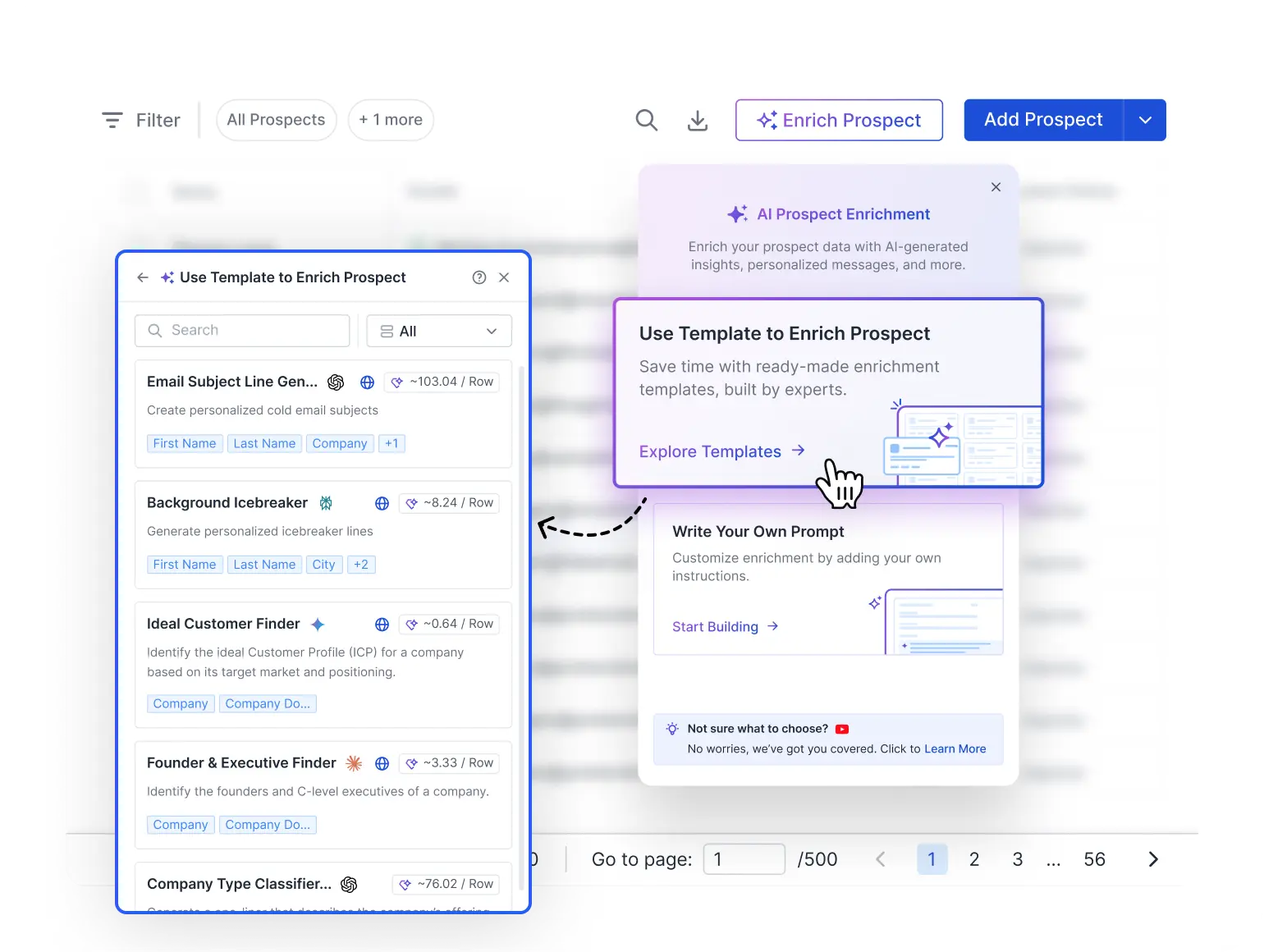 AI Enrichment interface